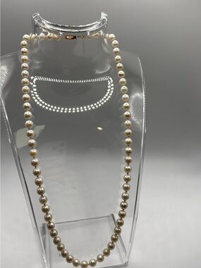 6.5mm Pearl Necklace 14K Gold Clasp 20 Inch